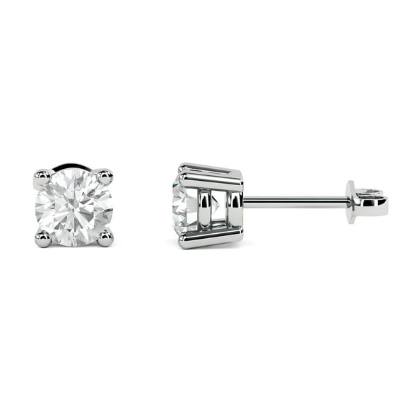 ALIKEDIAMONDS 14K White Gold 1 CT Round Cut E-F (VS/SI) Lab Grown Diamond Women's Anniversary Stud Earrings