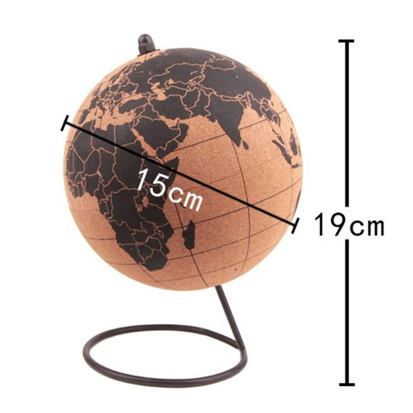 Cork Wood Rotating Globe Maps  Decoration World Map Geography Map Globes