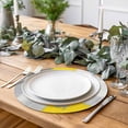 thumbnail image 2 of Yellow Grey Round 13 Inch Placemats Set of 2, Abstract Geometric Oil Painting Vintage Gradient HeatResistant Non Slip Place Mats for Dining Table, Wipeable Braided Kitchen Table Mats for Housewarming, 2 of 9