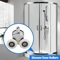 thumbnail image 2 of 4Pcs Shower Screen Door Roller Zinc Alloy Double-Wheel Sliding Shower Door Roller Top And Bottom 23mm Replacement, 2 of 9