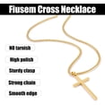 thumbnail image 5 of Gold Plated Cross Necklace for Men, Mens Cross Necklaces with 3.5mm Chain and Stainless Steel Pendant, Cuban Chain 16-24 Inch, 5 of 8