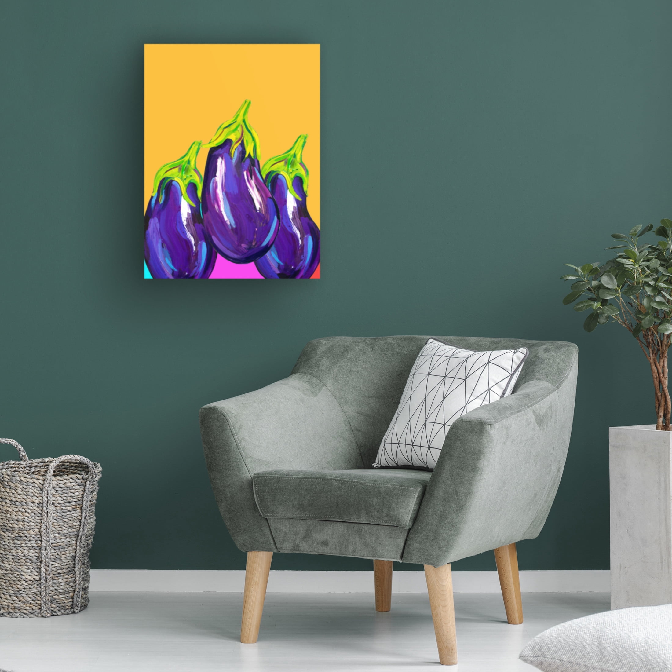 Trademark Fine Art Alice Straker Groovy Aubergines Canvas Wall Art