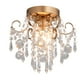 thumbnail image 1 of Lámpara de techo Chandelier Q&S en miniatura de cristal para dormitorio, color dorado, 1 of 7