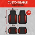 thumbnail image 4 of Motor Trend Two Tone Shield Black and Red Car Floor Mats - Durable Rubber Mats for Enhanced Interior Protection, 4 of 7