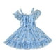 thumbnail image 1 of Vestido Para Niñas, Ropa Para Niñas Pequeñas, Falda De Gasa Con Tirantes De Verano Para Niños Pequeños, Vestido De Princesa, Vestido Azul Con Tirantes Odeerbi LM103-5617, 1 of 8
