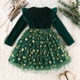 thumbnail image 7 of Bainana Christmas Dress For Girls Infant Polka Dot Print Long Sleeve Crew Neck Dresses Beauty Loose Autumn Winter Girls Daily Wear Green Size 18-24 Months, 7 of 7