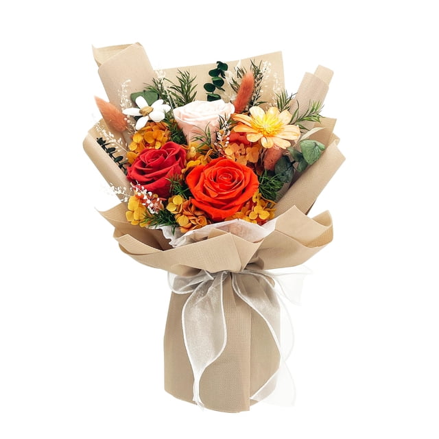 Ramo de flores preservadas QOEAZY YbbyJun con caja de regalo