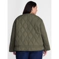 thumbnail image 3 of Terra & Sky Women’s Plus Quilted Coat with Long Sleeves, Sizes 0X-5X, 3 of 6