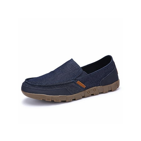 

Wazshop Men Casual Shoe Flat Walking Shoes Slip On Loafers Comfortable Canvas Loafer Mens Non-Slip Blue 6.5
