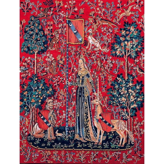 Needlepoint canvas for halfstitch without yarn Can.Seul Lady With A Unicorn MRC1432205 Margot de Paris Printed Tapestry Canvas