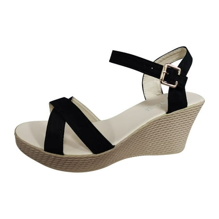 

adviicd Wedge Sandals for Women Sandal Slides Women Shoes Fashion Wedges Leisure Womens Casual Soled Sandals Thick Outdoor Raffia Sandals Women