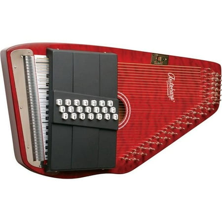 21 Chord Quilt Transparent Autoharp, Red