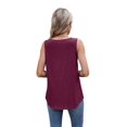 thumbnail image 3 of Womens Loose Fit Casual Flowy Tank Tops Sleeveless Summer Tops Wine red M, 3 of 9