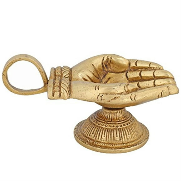 Shalin India Brass,Handmade Oil Lamp Indian Diya Hindu Pooja Temple Hindusim Symbol 2 inch