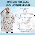 thumbnail image 4 of Oversized Wearable Blanket Hoodie,White Deer Antler Flower Pattern Sherpa Blanket Hoodie with Super Pockets,Super Warm Fuzzy Pullover for Women & Men, 4 of 6
