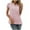 Pink, variant on Puntoco Short Sleeve Women Tops ,Womens Dressy Chiffon Blouses Summer Puff Petal Short Sleeve Shirts V Neck Casual Work Tops Purple S(S)