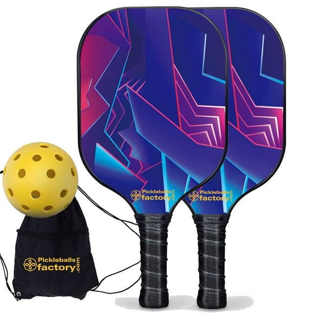 Pickleball Factory PB00047-1-G Best Pickleball Set, PB00047 Shards Pickleball Rackets, Best Pickleball Set for Driveway, Glassfiber Graphite