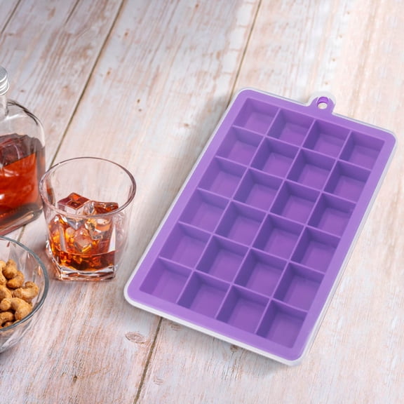 JingChun 1 Pack Ice Cube Trays, Silicone Easy Release Flexible Molds 24 Ice Cubes Tray for Freezer, Cocktail, Whiskey, Reusable & BPA Free