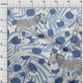 thumbnail image 3 of oneOone Cotton Flex Medium Blue Fabric Tropical Animal With Plam Leaf Dress Material Fabric Print Fabric By The Yard 40 Inch Wide, 3 of 4