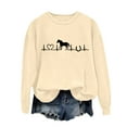 thumbnail image 5 of Sweaters For Women Horse Heartbeat Graphic Hoodless Sweatshirt Long Sleeve Crew Neck Pullover Tops Soft Breathable Fabric For Horse Lover Casual Daily Wear L Womens Sweaters, 5 of 5
