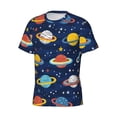 thumbnail image 3 of Rocae Planets and Stars for Men's Moisture-Wicking Crew Tee - T-Shirt for Sports, Outdoor Activities, and Casual WearLarge, 3 of 9