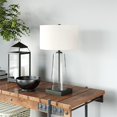 thumbnail image 2 of Henn&Hart 15" Seeded Glass/Blackened Bronze Metal/Glass/Fabric Table Lamp, 2 of 11