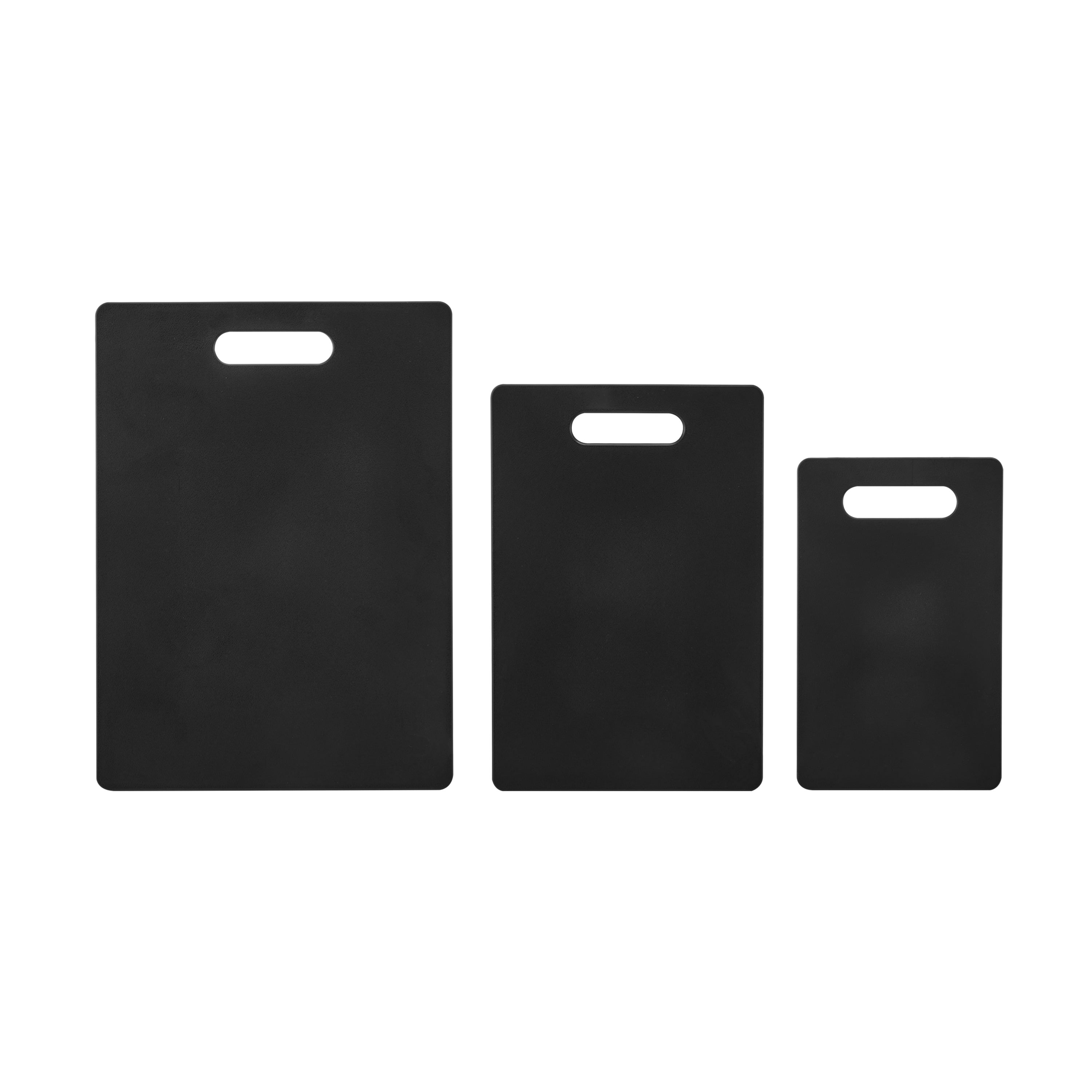 Farberware 3 Piece Basic Black Poly Cutting Board Set Assorted Sizes