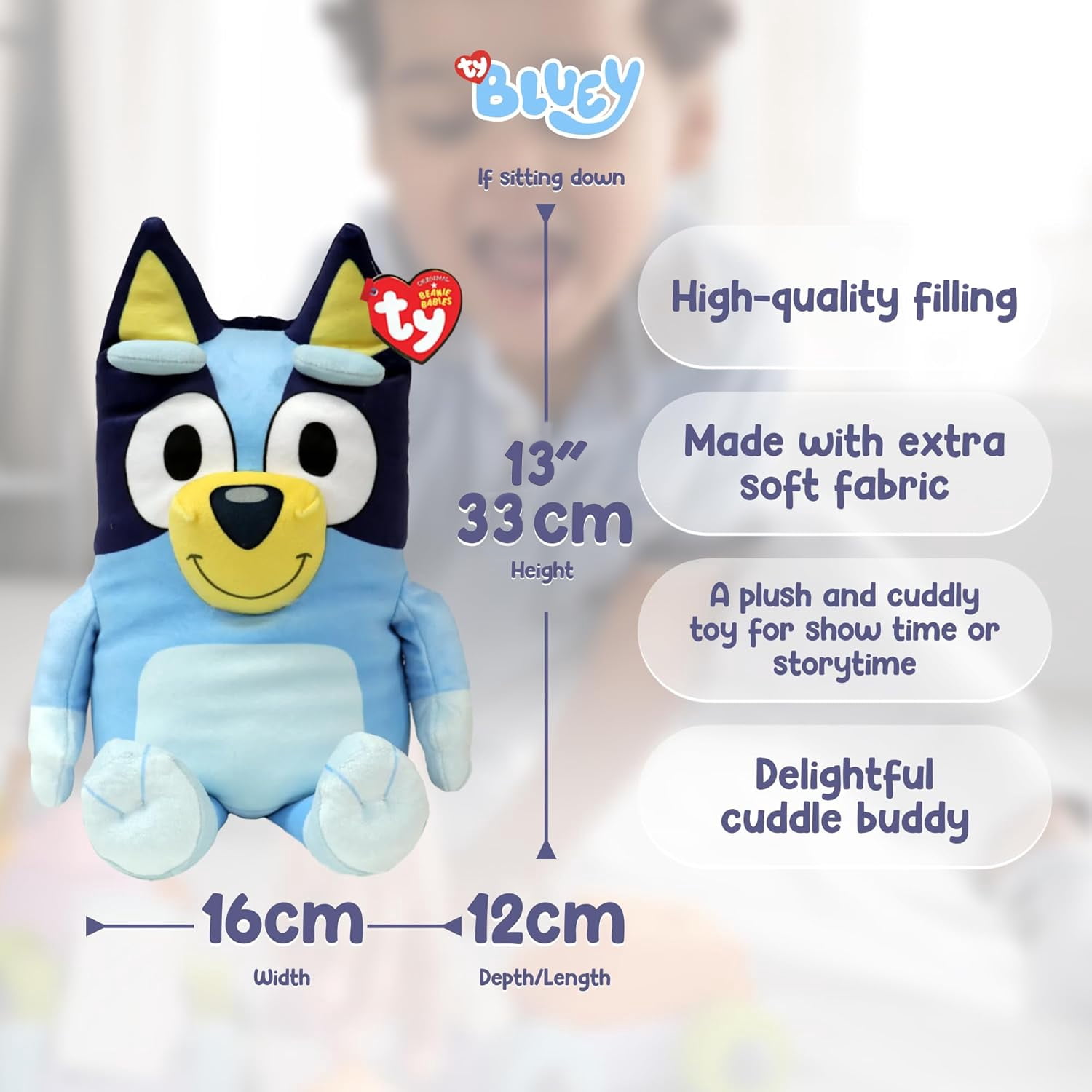TY Beanie Babies Bluey & Bingo 13" Soft Body 2-Pack Bundle, Stuffed Animals and Plush Toys, Blue and Orange