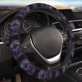 thumbnail image 5 of Logiee Purple-Eyed Floral Leopard Print Breathable Elastic Steering Wheel Cover, Non-Slip Stretch Steering Wheel Protector,Universal 15 Inch Fit Auto, Suvs, Truck, 5 of 6