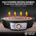 thumbnail image 3 of nutrichef Electric Crepe Maker Pan & Griddle, 12 Inch Nonstick Cooktop, LED Indicators & Adjustable Temperature Control, Includes Spatula, Batter Spr, 3 of 7