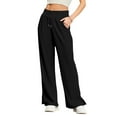 thumbnail image 7 of Fgvctg Womens Sweatpants High Waisted Wide Leg Baggy Lounge Pants Winter Fashion Outfits 2025 Drawstring Sweats Pant Joggers Clothing Black XL, 7 of 7