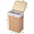 thumbnail image 2 of LYYHTY 72L Bamboo Laundry Hamper with Lid, Rectangular Detachable Liner Storage Basket for Small Spaces (Bedroom/Laundry Room/Bathroom)​,Natural, 2 of 8