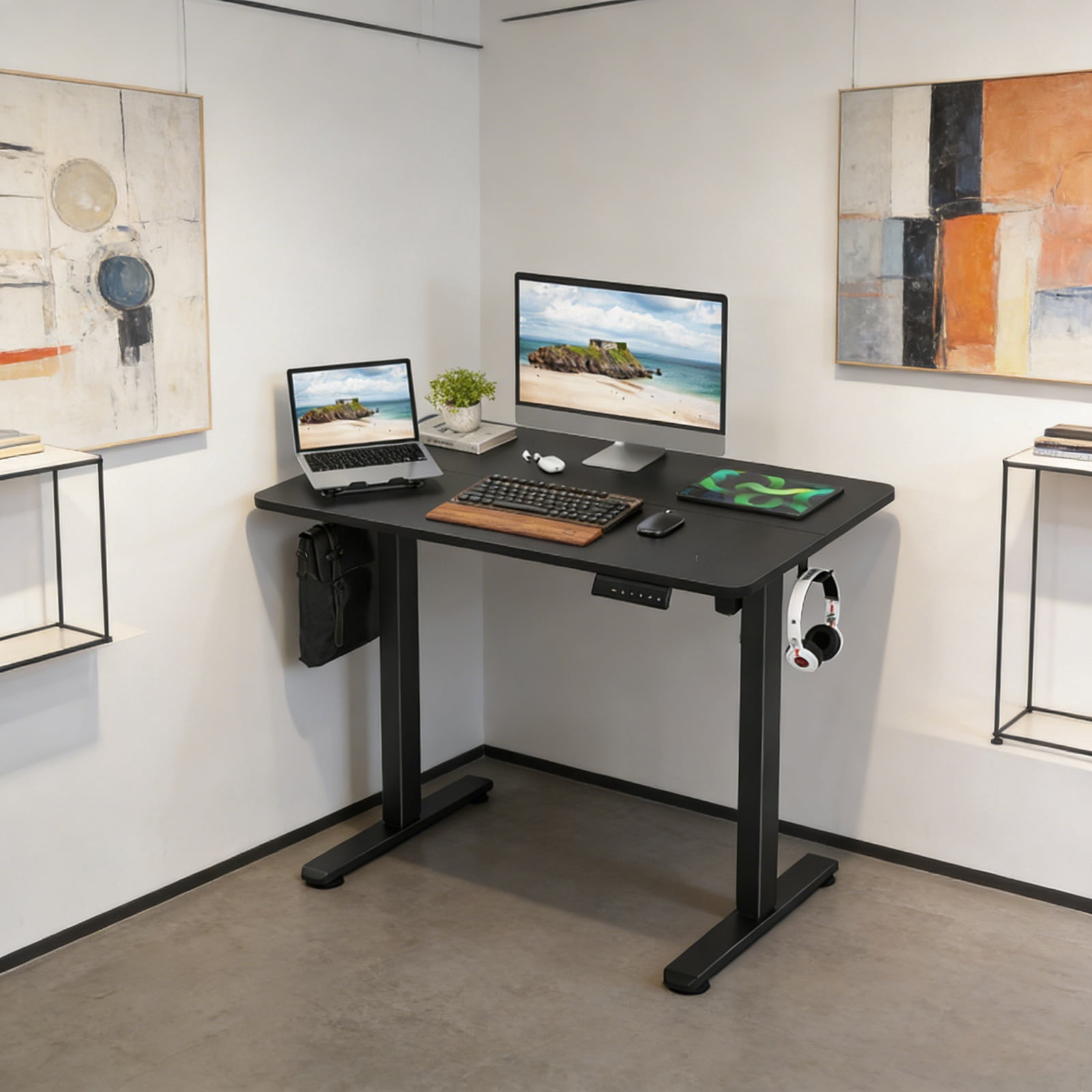 Standing Desks That Raise Up and Down  Large Adjustable Height Raising Desk for Ergonomic Home Office Efficiency