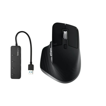 Logitech MX Master 3S Wireless Mouse for Mac (Gray) with 4-Port USB 3.0 Hub