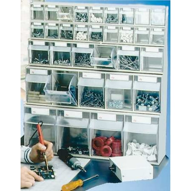 QUANTUM STORAGE SYSTEMS QTB305GY Tip Out Bin Unit, 5 Tip Bins Walmart