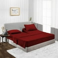 thumbnail image 2 of Adjustable California King Bed Sheets - 4PC Bed Sheet Set - 100% Egyptian Cotton - 800 Thread Count - 15 Inch Deep Pocket, Top Split Cal-King, Burgundy Solid - Split Down 39 inches from The top, 2 of 8