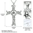 thumbnail image 4 of Hipunk 925 Sterling Silver Celtic Cross Necklace for Women Men Trinity Triquetra Celtic Knot Cross Pendant Necklace Irish Jewelry Father's Day Gift for Dad, 4 of 8