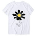 thumbnail image 4 of ZQUUVOU Womens T-Shirts Printed Floral Crew Neck Short Sleeved Tops(White,2XL), 4 of 4