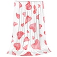 thumbnail image 2 of Balery Pink Hearts Manta de Felpa Suave y Acogedora – Cobija de Franela Aterciopelada para Cama, Lavable y Cálida para Sofá, Mascotas, Transpirable-80"x60", 2 of 7