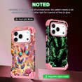 thumbnail image 3 of CASEFIV for iPhone 17 Pro Max Case,Glow in The Dark Three Layer Heavy Duty Shockproof Protection Hard Plastic Bumper +Soft Silicone Rubber Protective 6.9 inch Case,Pink Butterfly, 3 of 7