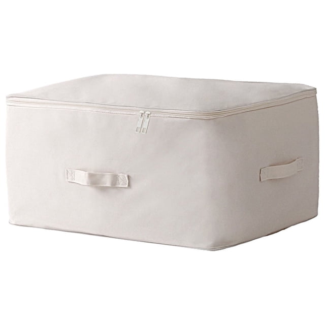 Canvas Storage Bag Organizer for Clothes Sweaters Blankets Pillows 23.6 in x 17.7 in x 11.8 in With Double 5# Zipper and Four Carrying Handles
