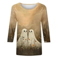 thumbnail image 4 of Halloween Shirts for Women, 3/4 Sleeve Fall Tops, Funny Witch Graphic Crew Neck Tee, Halloween Party Costume Perfect Gifts, 4 of 5