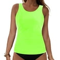 thumbnail image 6 of Jdkau Womens High Neck Swim Top Swim Tankini Top for Women Solid Color Scoop Neck Bathing Suit Top Only（S,）, 6 of 9