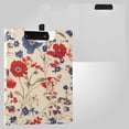 thumbnail image 2 of Vintage Style Red White Blue Flowers Foldable Binder Folder Clipboard with Pen Slot Double Clips A4 Size File Storage, 2 of 8