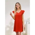 thumbnail image 6 of Summer Dresses for Women V Neck Cap Sleeve Casual Mini Dress Orange Color XL, 6 of 8