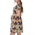 thumbnail image 2 of Fotbe Fashion Hippie Girl Vestido Largo de Moda para Mujer, Vestido Tipo Camiseta con Manga Corta y Estilo Casual a Rayas y Bloques de Color, 2 of 6