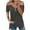 #7-Dark Gray, variant on Pntutb Womens Solid V-Neck Short Sleeve Strapless T Shirt Polluver Blouse Tank Tops