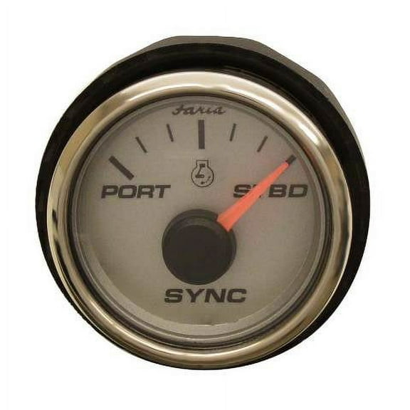 Faria Boat Engine Synchronizer Gauge SYR902A  | Diesel 2 Inch Silver