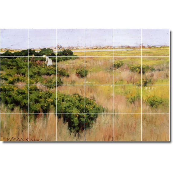 Ceramic Tile Mural-William Chase Landscapes Painting 598. 72" w x 48" h using (24) 12 x 12 ceramic tiles