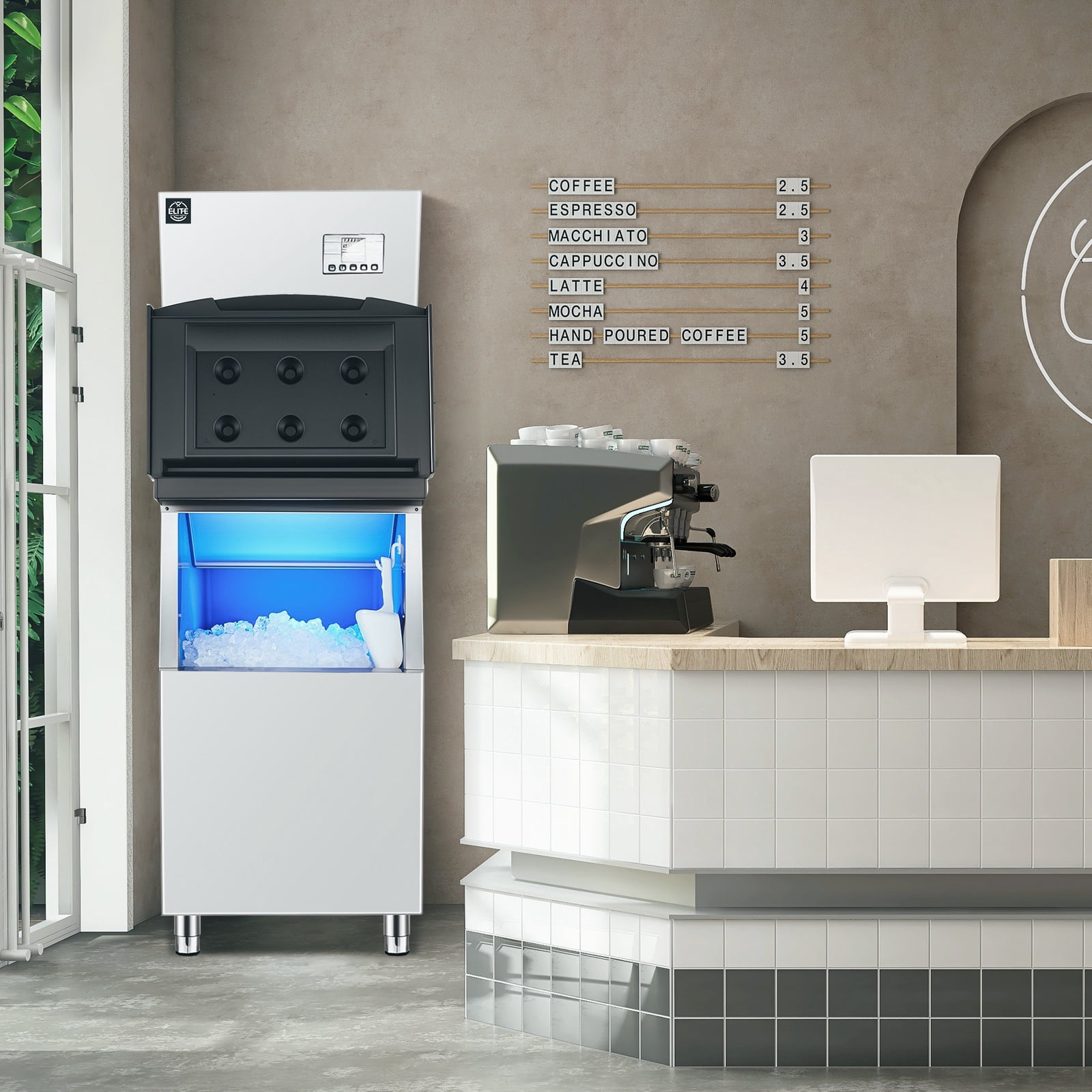NSF 660 Lb. Daily Production Cube Ice Freestanding Ice Maker, Built-In Ice Maker, Commercial Ice Machine